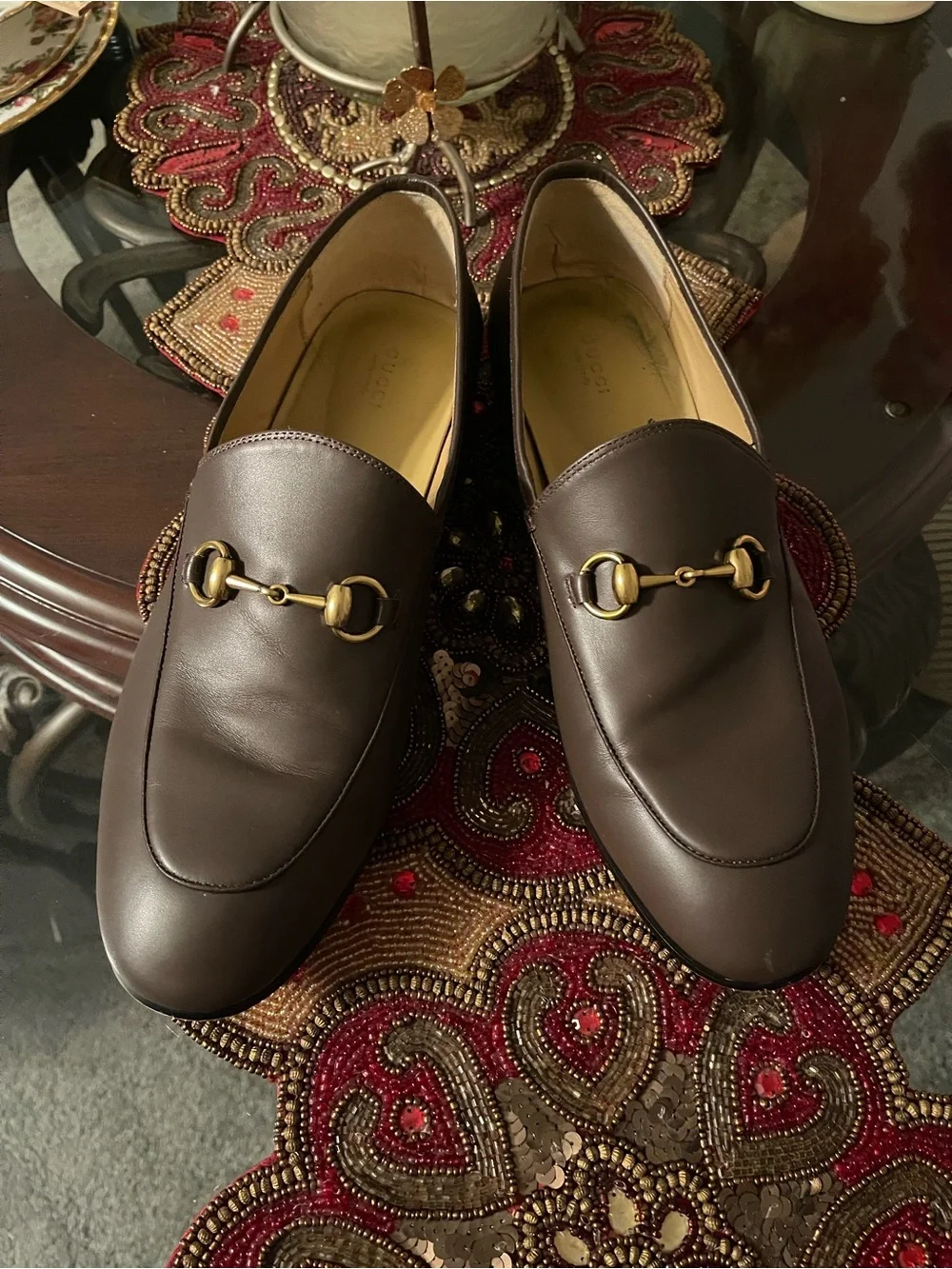 Gucci Brown Leather Horsebit Loafers